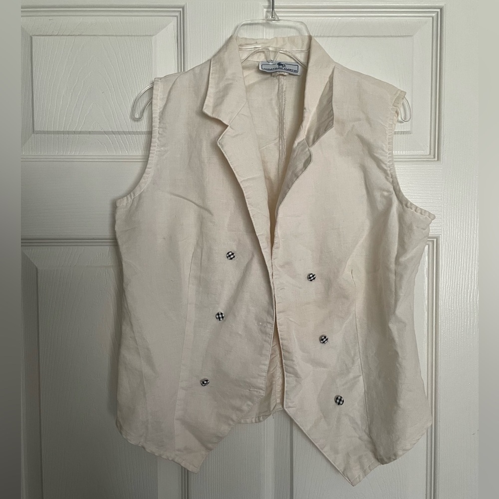 Vintage Jonathan Martin Cream Off White Sleeveless Vest size medium